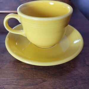 Homer Laughlin Fiesta Cup and Saucer Yellow HLC
